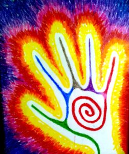 Image of finger labyrinth to illustrate how tapping helps the plight of the Light worker